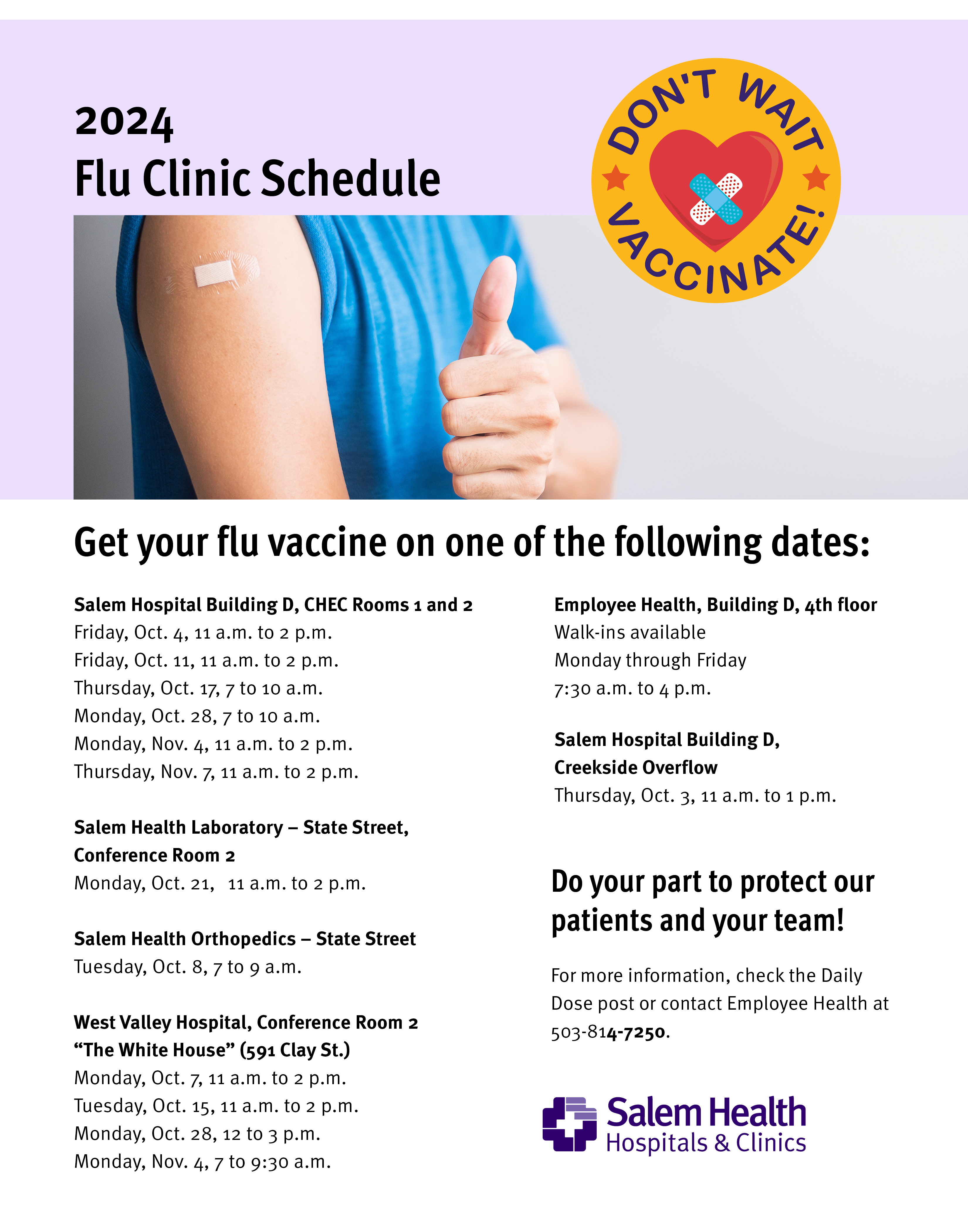 flu clinic schedule