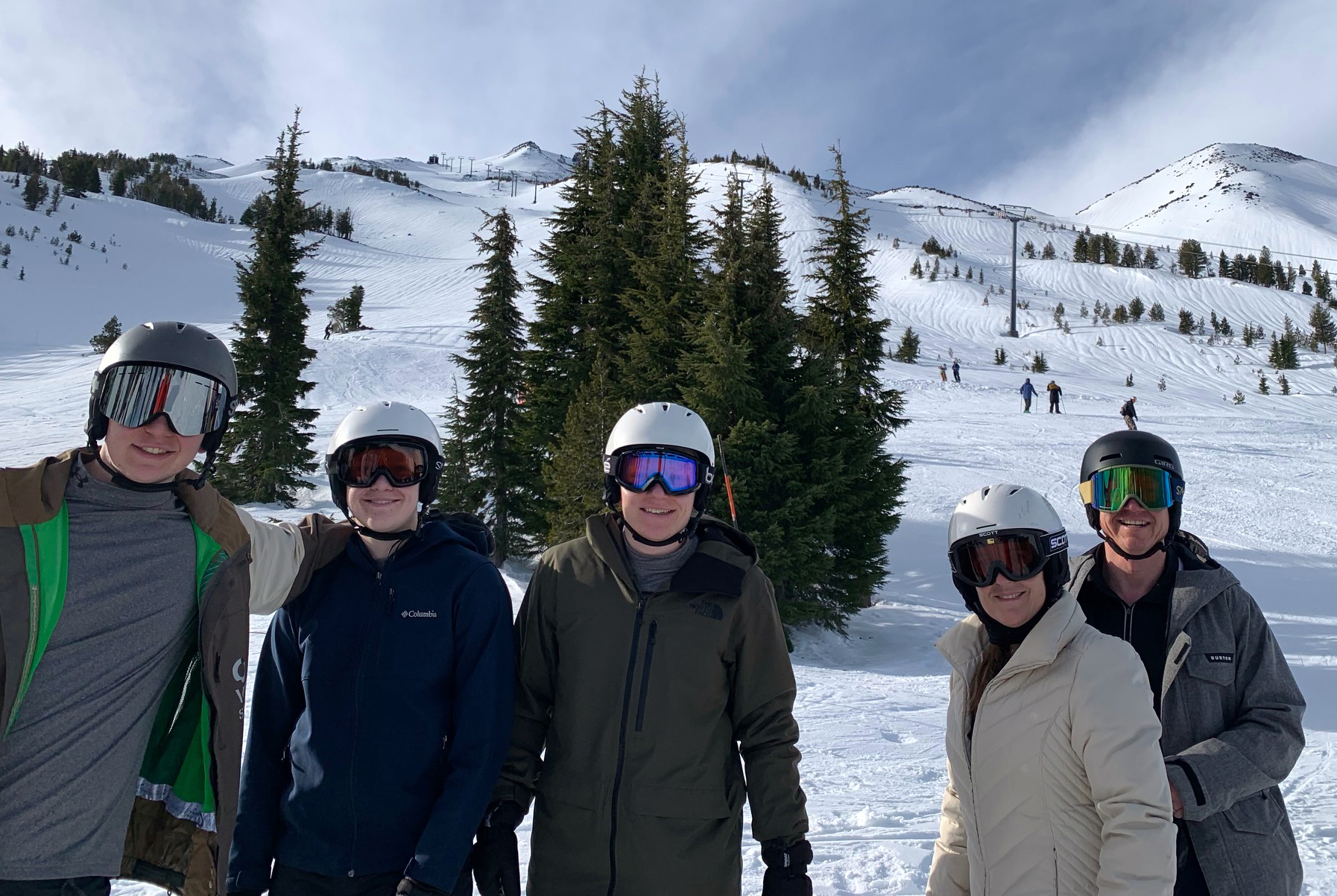 Bachelor Dr. Mikeska with his family on the ski slopes at Mount Bachelor.