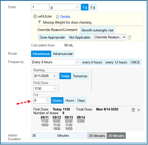 Screenshot of order.