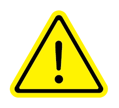 An icon of a triangular yellow sign with an exclamation mark, indicating caution.