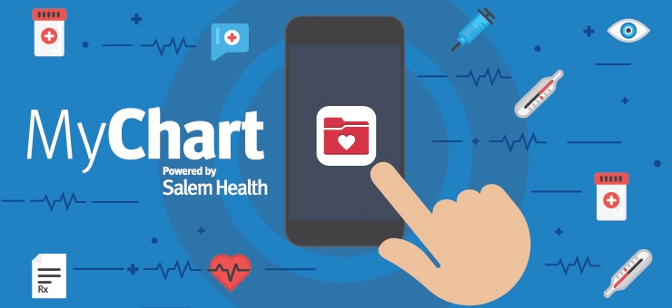 IllustrationofahandandasmartphoneClicktolearnmoreaboutMyChart