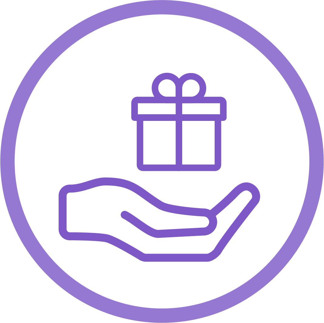 Makeadonationiconhandwithgift