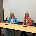 Cheryl and Maggie speaking at the Virtual Town Hall April 21