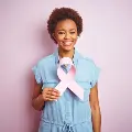 Womanholdingbreastcancerribbon
