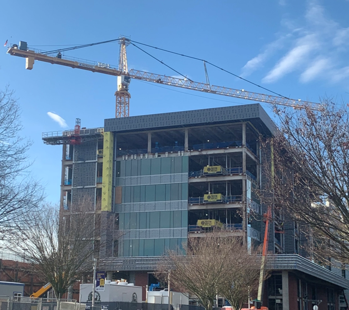 View of Building A expansion progress in January 2021