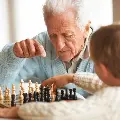 Anoldermanplayingchesswithhisgrandson
