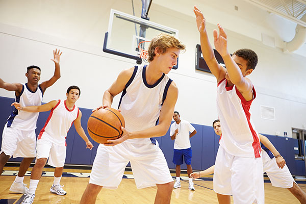 High school basketball game