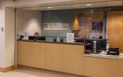 Front desk of the Salem Health Surgical Specialty Clinic