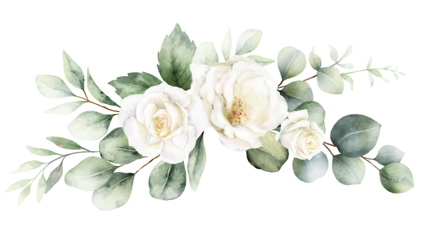 Arrangementofwhiterosesandeucalyptus