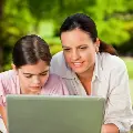 Motherdaughteronlaptoptogether