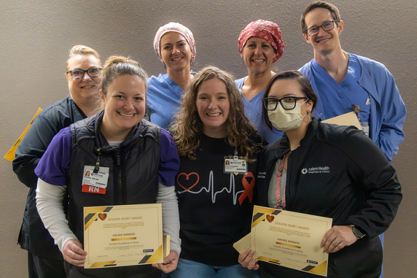 Stacyfrontandcenterwithheraward-winningheartcareteam