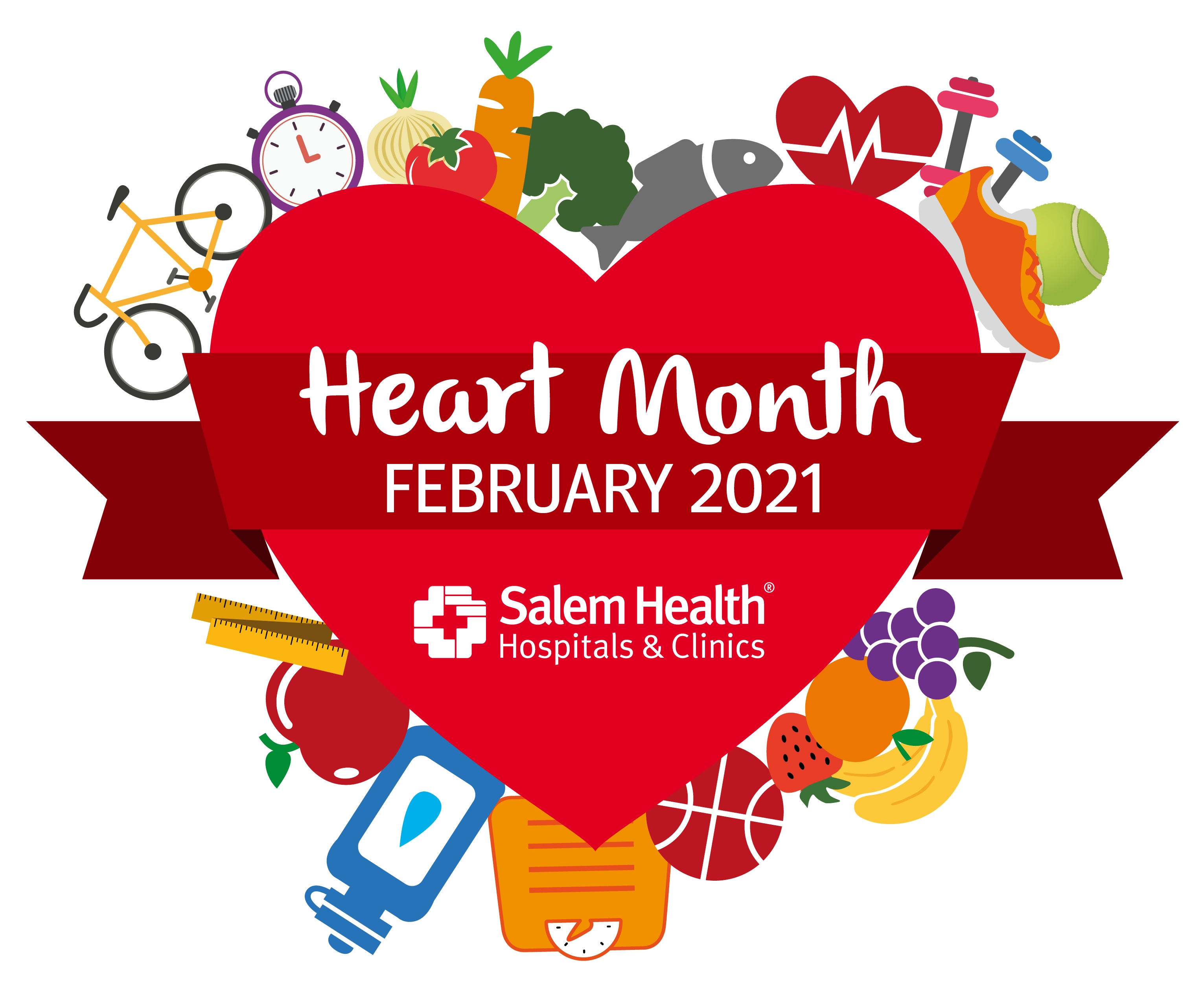 Hearthmonthgraphicwithhealthfoodsandactivities