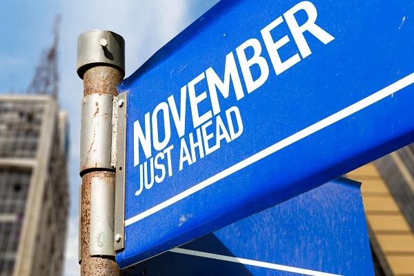 November Just Ahead November sign