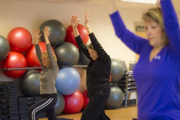Three women exercising