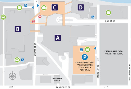Bariatric parking map in Spanish
