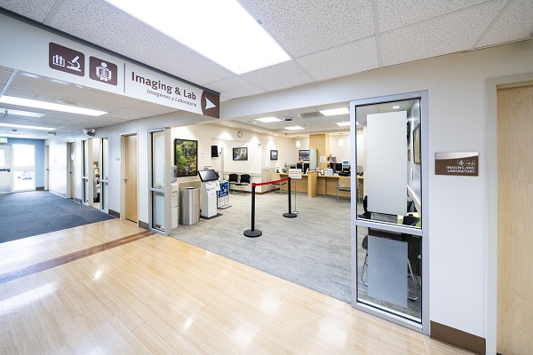 Imaging and lab registration area at West Valley Hospital in Dallas, Oregon, 2024.